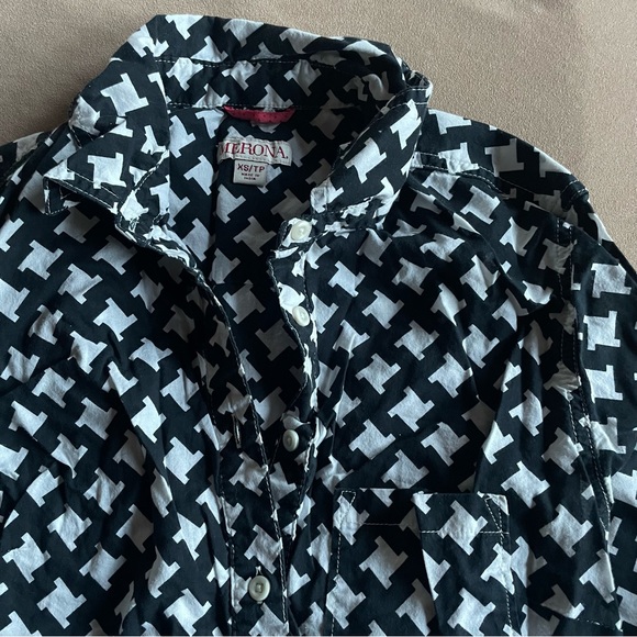 Merona Popover Blouse - Black and White, Size XS - Picture 3 of 4